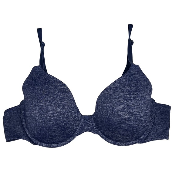 Victoria’s Secret Bra Uplift Semi Demi Multiway Push Up Heather Navy Blue 34B - Picture 4 of 14